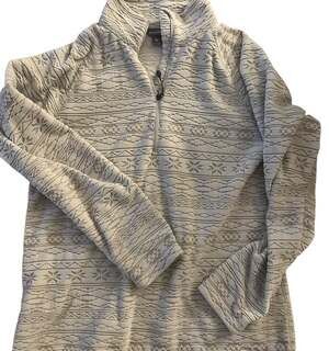 Eddie Bauer Women's Quest 1/4 Zip Fleece Pullover Gray Aztec Fair Isle Print